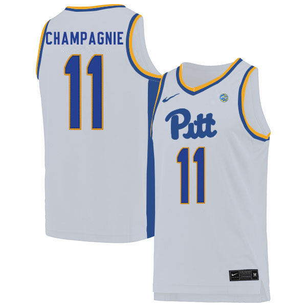 Men #11 Justin Champagnie Pitt Panthers College Basketball Jerseys Sale-White